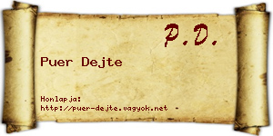 Puer Dejte névjegykártya